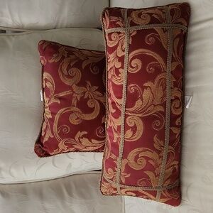 Burlington House Decorative Pillow Burgundy Red & Gold  *choice*